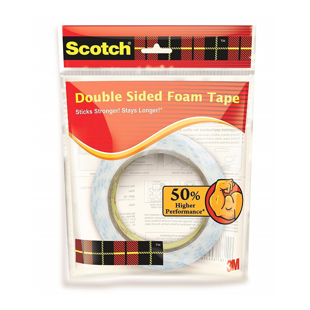 3M Scotch Double sided Foam Tape 1.2 cm*3m – OfficeDel